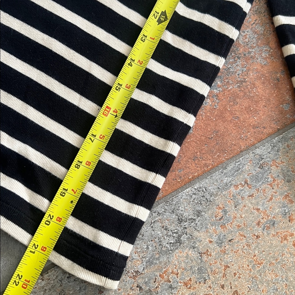 Massimo Dutti Black and cream Striped Polo - Picture 5 of 6